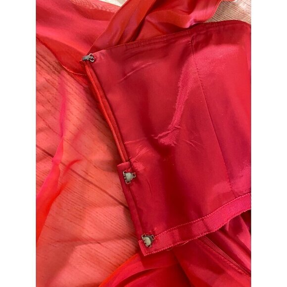 Teri Jon By Ricki Freeman Women's Red Silk Cocktail Dress - 8 - Picture 16 of 16